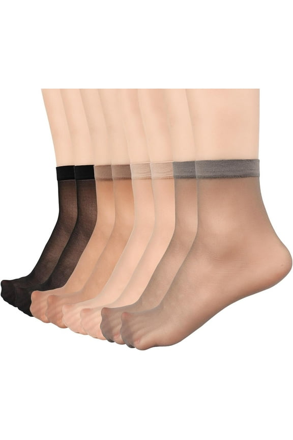 Mary 12 Pairs Womens Sheer Ankle Socks Nude Stocking Summer Ultra Thin Cool See Through Silk Socks for Women