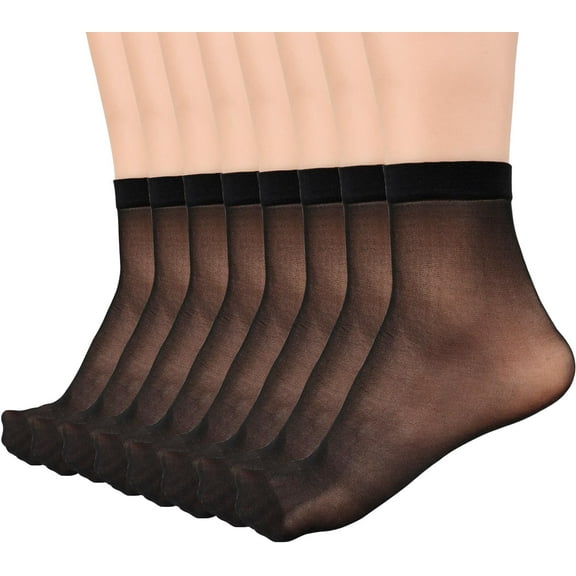 CAILDANL Mary 12 Pairs Womens Sheer Ankle Socks Nude Stocking Summer Ultra Thin Cool See Through Silk Socks for Women