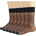 thumbnail image 1 of CAILDANL Mary Womens Nylon Sheer Socks Nude Crew Stocking Ultra Thin Cool See Through Calf High Silk Socks for Women 6Pack, 1 of 1