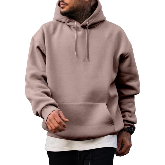 CAILDANL Mens Casual Cotton Hooded Collar Drawstring Hoodies Pullover Sweatshirts Casual Long Sleeve Shirts
