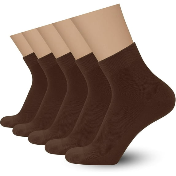 CAILDANL Mens Rayon Bamboo Ankle Breathable Socks Thin Quarter Athletic Comfortable Casual Mesh Socks 5 Pairs