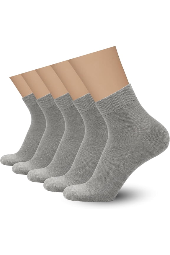 Mens Rayon Bamboo Ankle Breathable Socks Thin Quarter Athletic Comfortable Casual Mesh Socks 5 Pairs