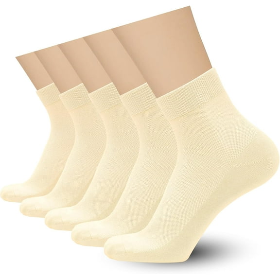 CAILDANL Mens Rayon Bamboo Ankle Breathable Socks Thin Quarter Athletic Comfortable Casual Mesh Socks 5 Pairs