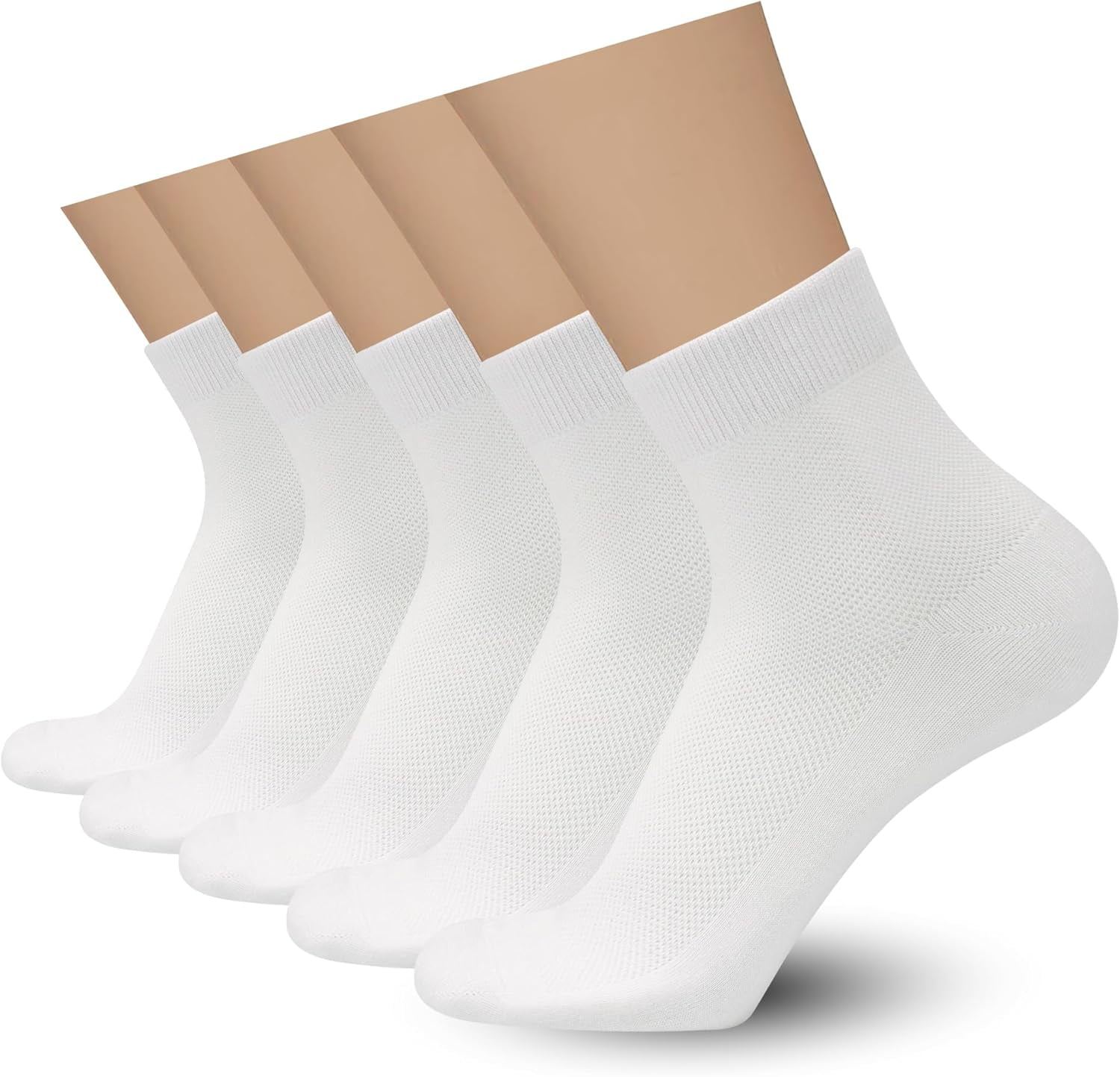 Men's Bamboo Rayon Ankle Socks - 5 Pairs, Breathable Mesh, Moisture Wicking, Size Large/X-Large - View #2