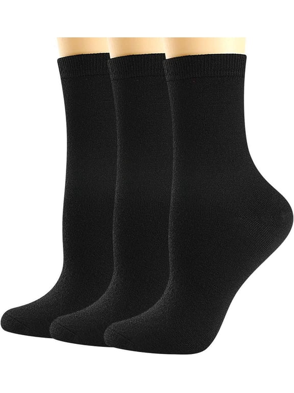 Merino Wool Socks for Women, Thin Wool Socks Womens Black Dress Sock Lightweight Crew Calf Smart Hiking