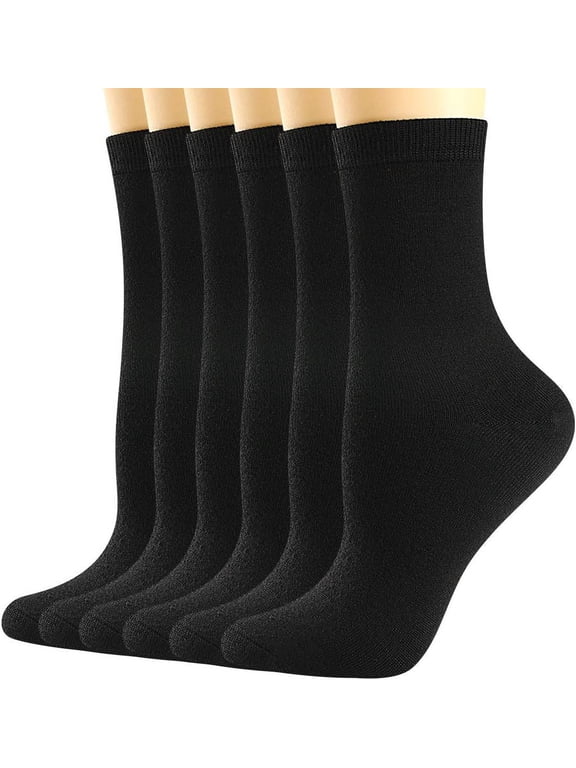 Merino Wool Socks for Women, Thin Wool Socks Womens Black Dress Sock Lightweight Crew Calf Smart Hiking