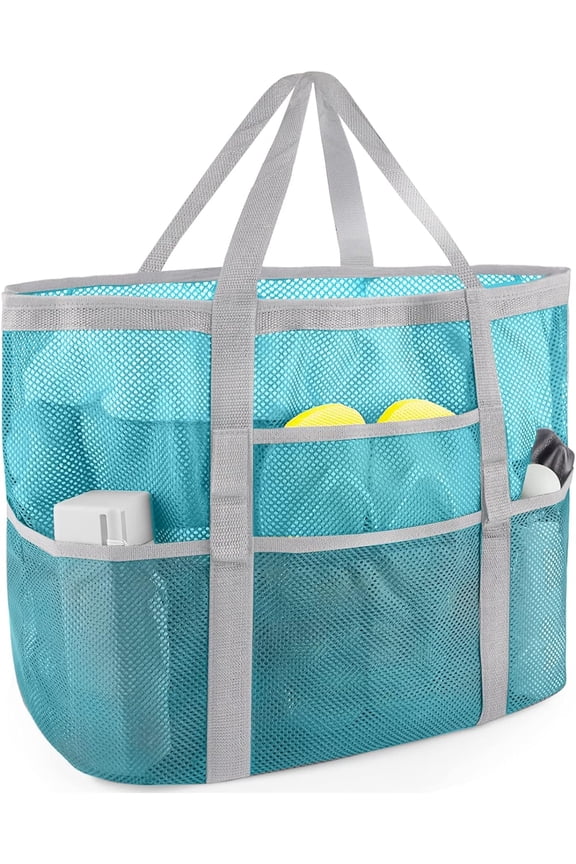 Mesh Beach Bag - Large Tote Bag for Family, Toys & Vacation Essentials