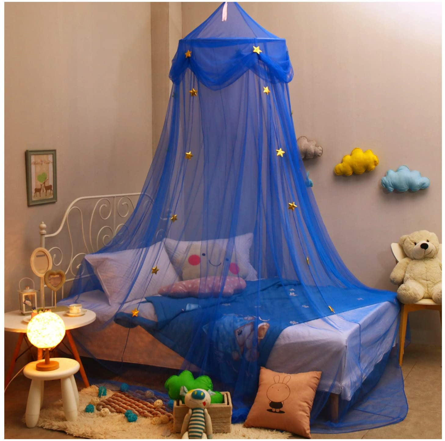 CAILDANL Mosquito Net Bed Canopy Curtains Princess Butterfly Reading Canopies for Girls Kids Single Twin Full Queen Size Beds, Pink and Purple