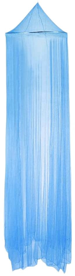 CAILDANL Mosquito Net Round Lace Curtain Dome Bed Canopy Netting for Single to King Size Beds,Camping (Blue)