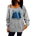 thumbnail image 1 of CAILDANL Movies Watching Shirt Sweatshirt Xmas Women Off Shoulder Sweatshirt Sexy Long Sleeve Pullover Tops, 1 of 2