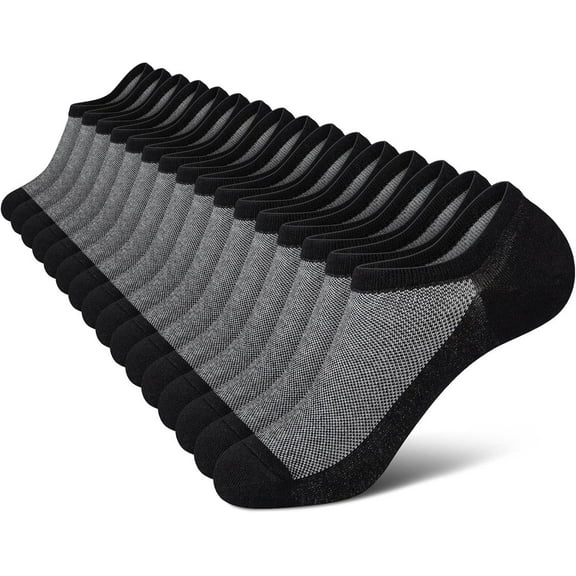 CAILDANL No Show Socks Men, Low Cut Ankle Short Casual Cotton Socks with Non Slip Grips 6-10/11-13