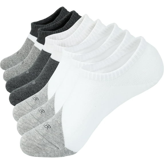 CAILDANL No Show Socks Mens 7/8 Pair Cotton Thin Non Slip Low Cut Men Invisible Sock 6-8/9-11/12-14