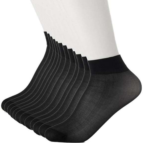 CAILDANL Nylon Sheer Socks For Unisex,Thin Transparent High Ankle Summer Dress Stockings 12 Pairs