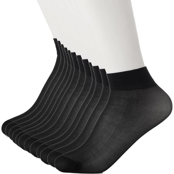 CAILDANL Nylon Sheer Socks For Unisex,Thin Transparent High Ankle Summer Dress Stockings 12 Pairs