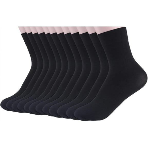 CAILDANL Nylon Sheer Socks For Unisex,Thin Transparent High Ankle Summer Dress Stockings 12 Pairs