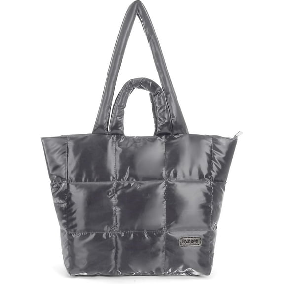 CAILDANL Puffer Tote Bag Quilted Puffer Purse for Women Lightweight Puffy Tote Bag Cotton Padded Puffy Handbag Padding