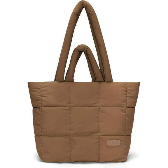 CAILDANL Puffer Tote Bag Quilted Puffer Purse for Women Lightweight Puffy Tote Bag Cotton Padded Puffy Handbag Padding