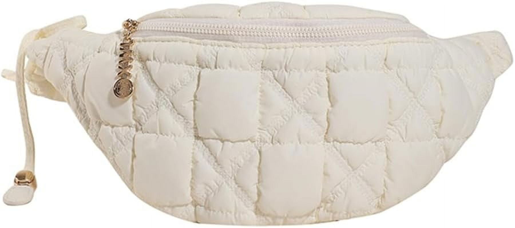 CAILDANL Quilted Crossbody Sling Bag Puffer Crossbody Fanny Pack Waist Bag Nylon Puffy Shoulder Bag Quilted Padding Crossbody Purse for Women