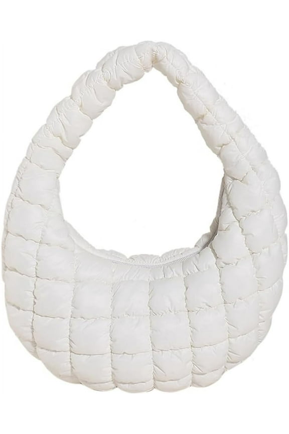 Quilted Hobo Handbag for Women Shoulder Purse Puffer Clutch Purse Trendy Puffy Bag Y2K Aesthetic Handbag