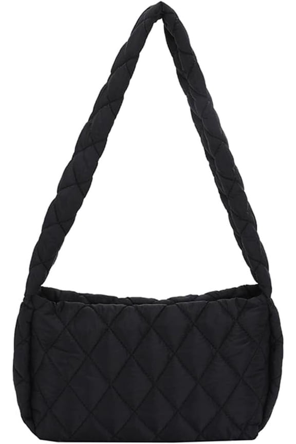 Quilted Puffer Handbag Padded Puffy Purse for Women Lightweight Cotton Padding Hobo Bag Shoulder Purse