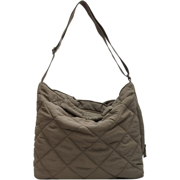 CAILDANL Quilted Tote Bag for Women Puffer Hobo Handbag Lightweight Quilted Padding Shoulder Bag Nylon Padded Crossbody Bag