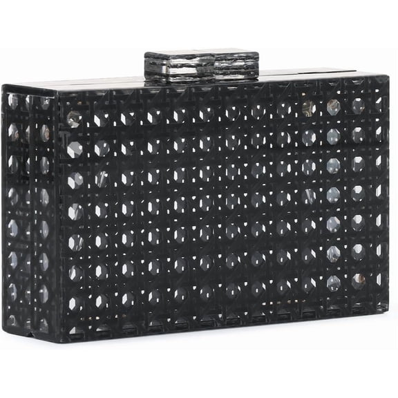 CAILDANL Rattan Acrylic Bag Clutch Purse Evening Bag Woven Handbag Summer Beach Purse