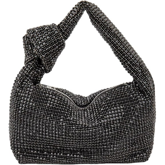 CAILDANL Rhinestone Purse Silver Clutch Bag for Women Crystal Evening Purse Glitter Handbag Shoulder Purse