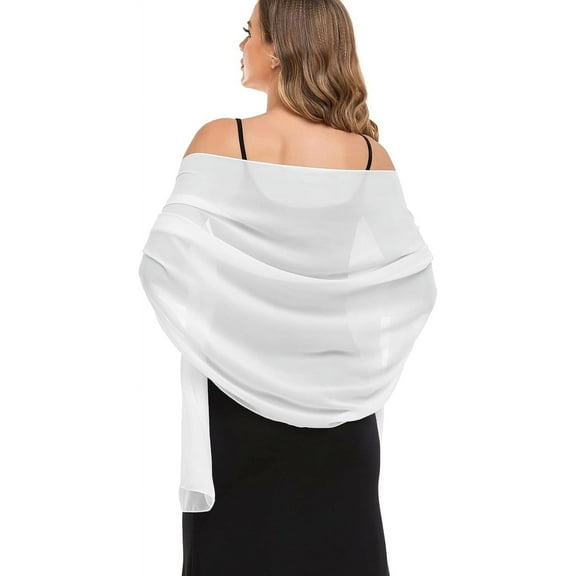 CAILDANL Shawls and Wraps for Evening Dresses Sheer Chiffon Women Elegant Soft Silky Wraps Wedding Bridal Scarf