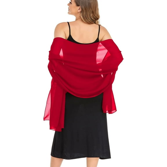 CAILDANL Shawls and Wraps for Evening Dresses Sheer Chiffon Women Elegant Soft Silky Wraps Wedding Bridal Scarf