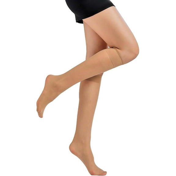 CAILDANL Sheer Knee High Stockings for Women, 6/12 Pairs Nylon Trouser Socks