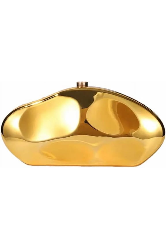 Shell Shape Acrylic Clutch Trendy Metallic Acrylic Evening Bag Shiny Egg Purses and Handbags for Women Wedding Party