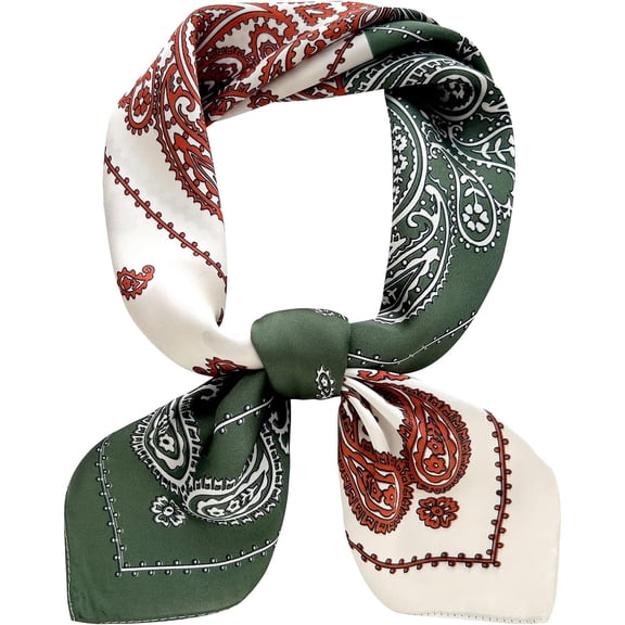 CAILDANL Silk Feeling Scarf Medium Square Satin Head Scarf for Women 27.5 × 27.5 inches