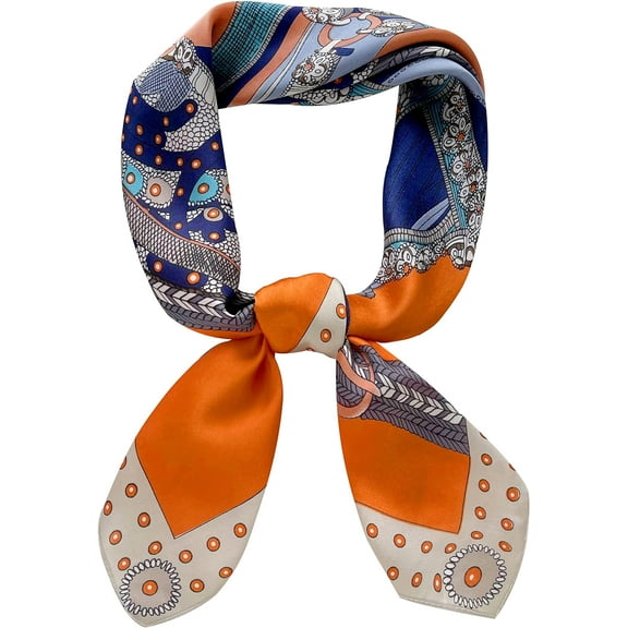 CAILDANL Silk Feeling Scarf Medium Square Satin Head Scarf for Women 27.5 × 27.5 inches