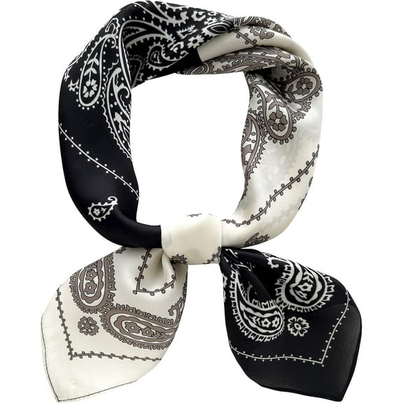 CAILDANL Silk Feeling Scarf Medium Square Satin Head Scarf for Women 27.5 × 27.5 inches