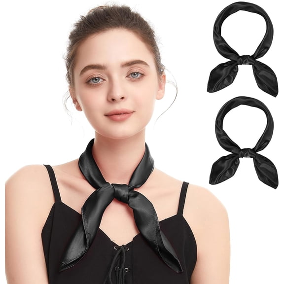 CAILDANL Silk Feeling Scarf Square Chiffon Scarf Solid Color Bandanas Retro Scarfs for Women Neck Scarf Purse Scarf