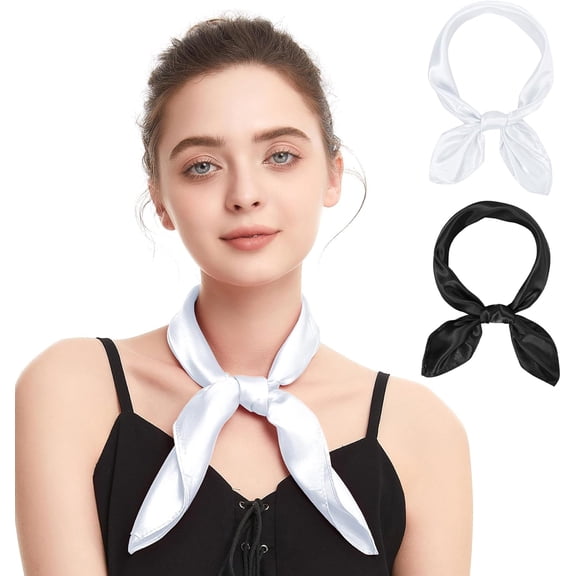 CAILDANL Silk Feeling Scarf Square Chiffon Scarf Solid Color Bandanas Retro Scarfs for Women Neck Scarf Purse Scarf