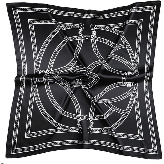 CAILDANL Silk Like Head Scarf for Women Satin Printed Bandana for Hair Wrapping Fashion Accessory 35 Inch Square Hair Scarf