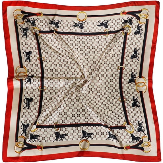 CAILDANL Silk Like Head Scarf for Women Satin Printed Bandana for Hair Wrapping Fashion Accessory 35 Inch Square Hair Scarf