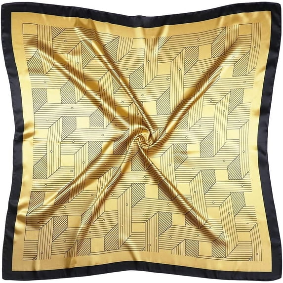CAILDANL Silk Like Head Scarf for Women Satin Printed Bandana for Hair Wrapping Fashion Accessory 35 Inch Square Hair Scarf