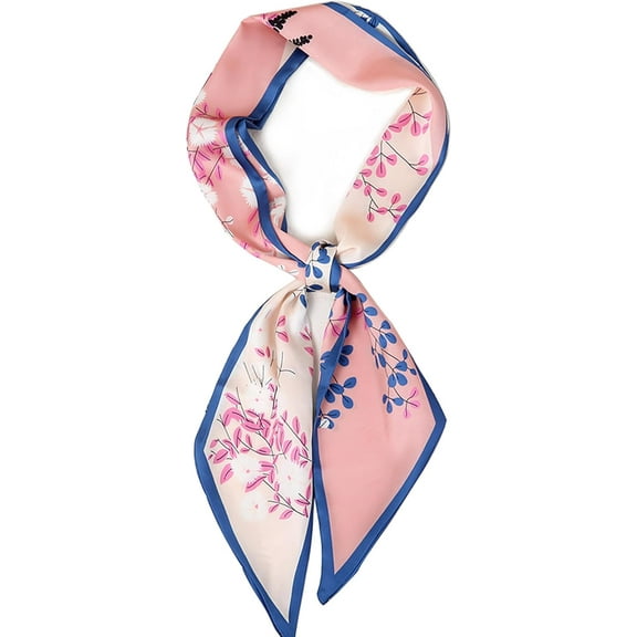 CAILDANL Silk Neck Scarf Printed Scarves Head Women'S Fashion Oblique Angle Satin Scarfs For Bag Hair 59” X 5.9”