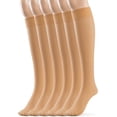 thumbnail image 1 of CAILDANL Silky Toes Sheer Knee High Stockings for Women, 6 Pairs Nylon Trouser Socks, 1 of 7