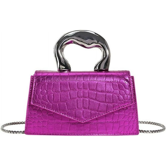 CAILDANL Silver Purse Trendy Crossbody Bag for Women Y2K Evening Bag Satchel Handbag Metallic Shoulder Bag