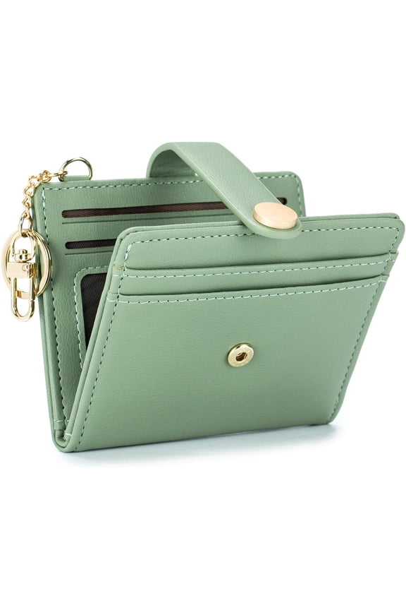 Slim Wallet for Women,RFID Blocking Bifold Credit Card Holder with Zipper Coin Pocket,ID Window,Keychain