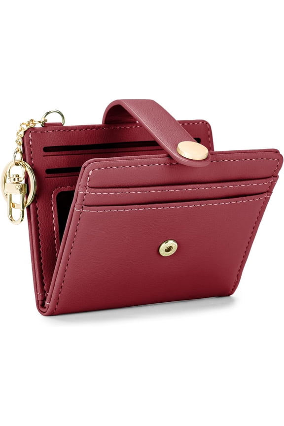 Slim Wallet for Women,RFID Blocking Bifold Credit Card Holder with Zipper Coin Pocket,ID Window,Keychain