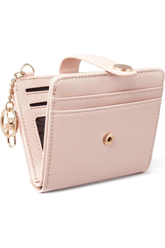 Slim Wallet for Women,RFID Blocking Bifold Credit Card Holder with Zipper Coin Pocket,ID Window,Keychain