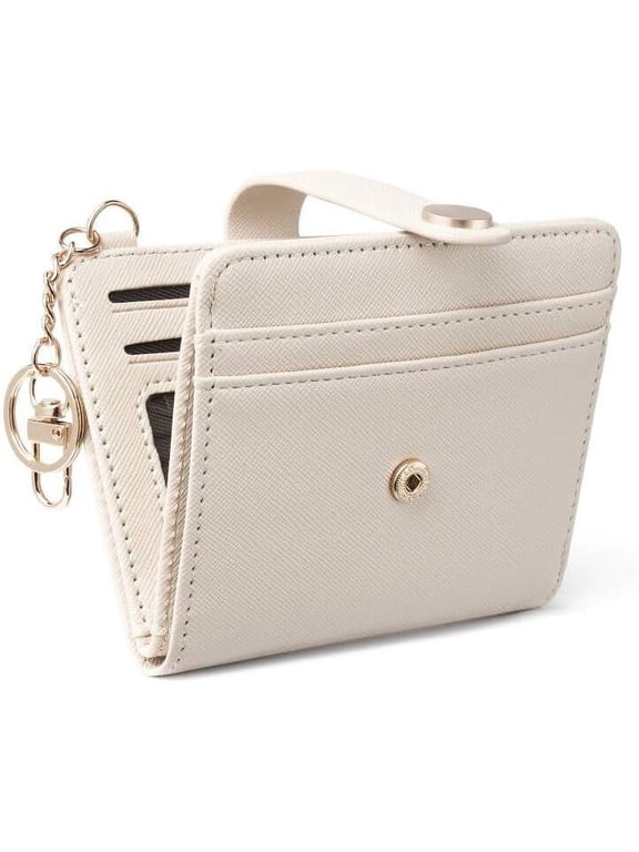 Slim Wallet for Women,RFID Blocking Bifold Credit Card Holder with Zipper Coin Pocket,ID Window,Keychain