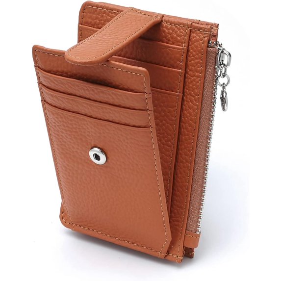 CAILDANL Slim Wallet for Women Thin Womens Card Holder RFID Blocking Genuine Leather Small Wallets