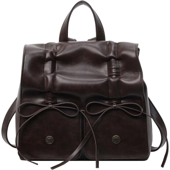 CAILDANL Small Backpack Purse Women Cute Bowknot Backpack Fashion Daypack Aestheic Leather Travel Backpack