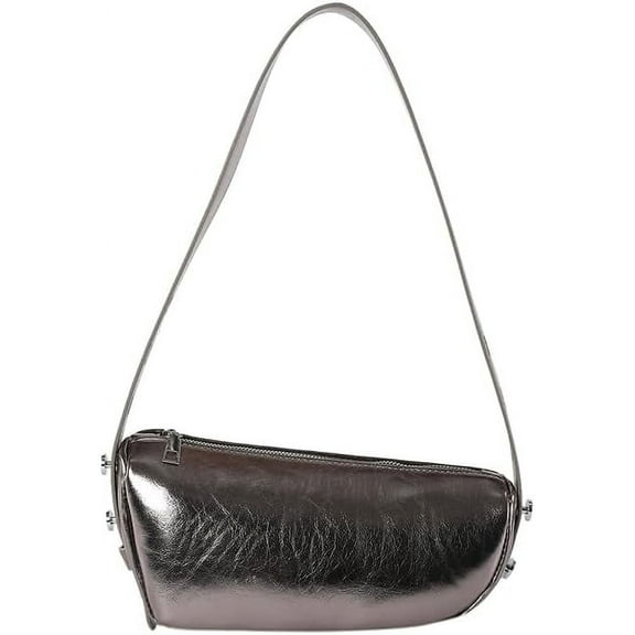 CAILDANL Small Shoulder Bag Y2K Purse for Women Silver Evening Bag Cute Shiny Handbag Hobo Purse