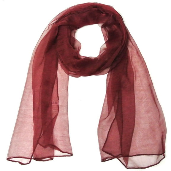 CAILDANL Solid Color Silk Long Scarf